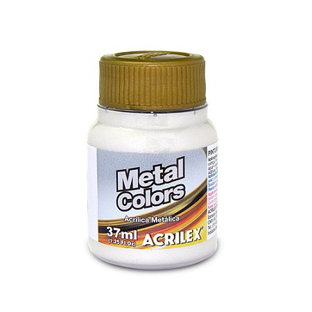 Tinta Acrílica Metálica Branca 37ml Acrilex