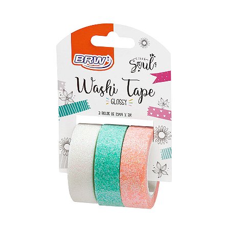 Washi Tape Soul Glossy 15mmx3m 3 Peças Brw