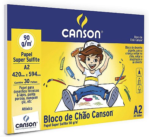 Bloco De Chão A2 Branco 90g/m² 30 Folhas Canson