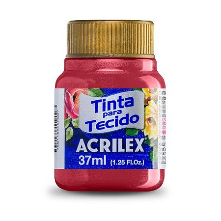 Tinta Para Tecido Metálica Vermelha 37ml Acrilex