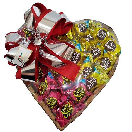 Coração de chocolates médio