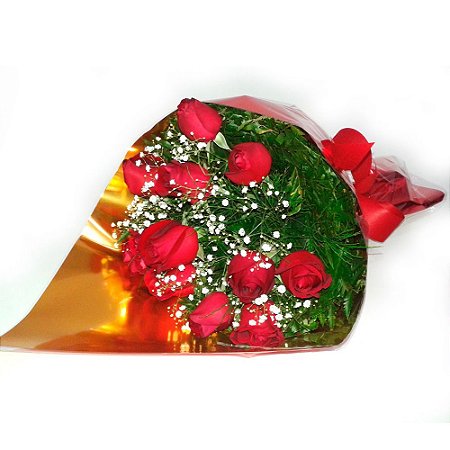 Buquê de 12 rosas