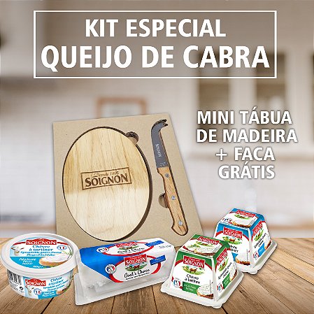 Kit Especial Queijos de Cabra + Tábua e Faca grátis