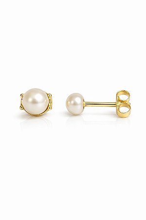 Brinco Pérola Mini 5mm Ouro 18k