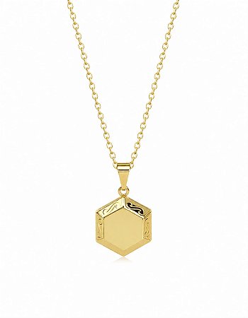 Relicário Pequeno Folheado em Ouro 18k