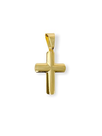 Pingente Cruz Lisa Folheado Ouro18k