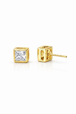 Brinco Cravação Bezel Ouro 18k