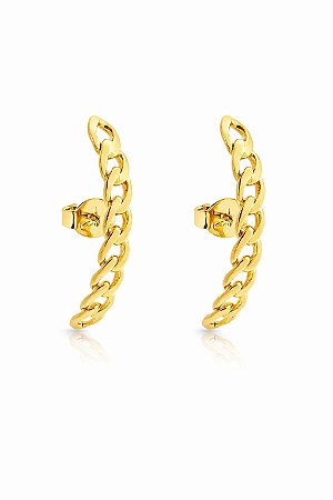 Brinco Ear hook Corrente Ouro 18k