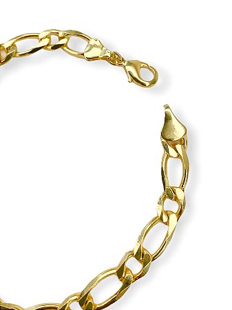 Pulseira Masculina 6,5mm 8gr Fecho Lagosta Folheada Em Ouro 18k