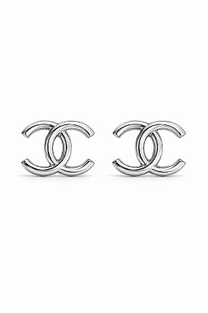 Brinco Chanel 1.1 cm Rodhium Branco