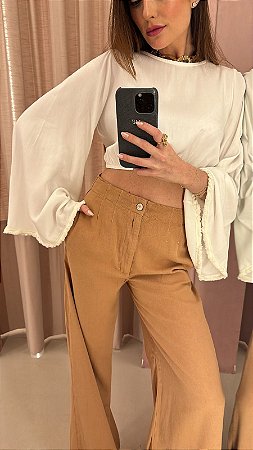 Calça Pantalona Caramelo