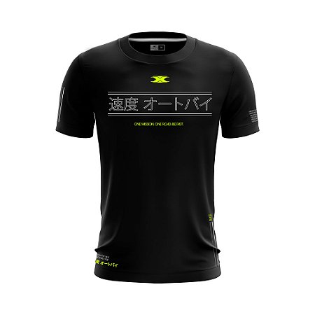 Camiseta Texx Preta Okinawa Verde Gg