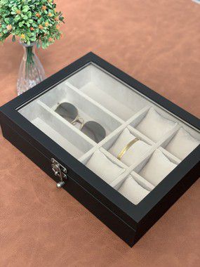 Caixa Organizadora para acessorios com tampa de vidro