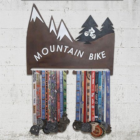 Porta medalhas mountain bike árvores