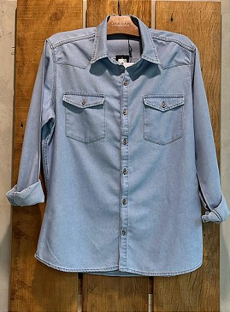 $74,90 UNIT / CAMISA JEANS MASCULINA CLEAR/ GRADE: P/1 M/2 G/2 GG/1=6 PEÇAS