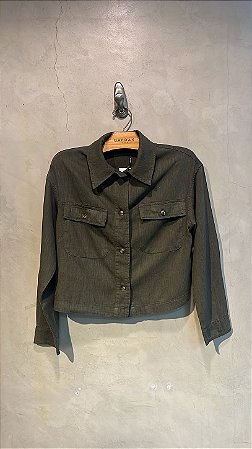 $69,90 UNIT /CAMISA LINHO FEMENINA/ VERDE ESCURO/ GRADE: P/1 M/2 G/2 GG/1 =6 PEÇAS