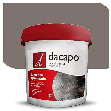 Cimento Queimado Dacapo Para Área Molhada e Fachada Platina 5 Kg