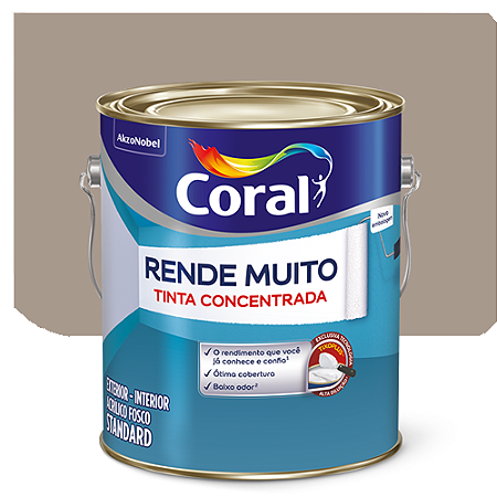 Tinta Acrílica Coral Rende Muito Fosco Madeira Acinzentada 3,2 Litros