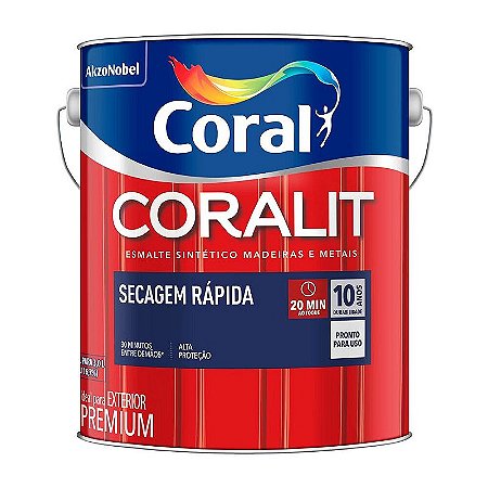 Tinta Esmalte Coral Coralit Brilhante  Secagem Rápida Branco 3 Litros