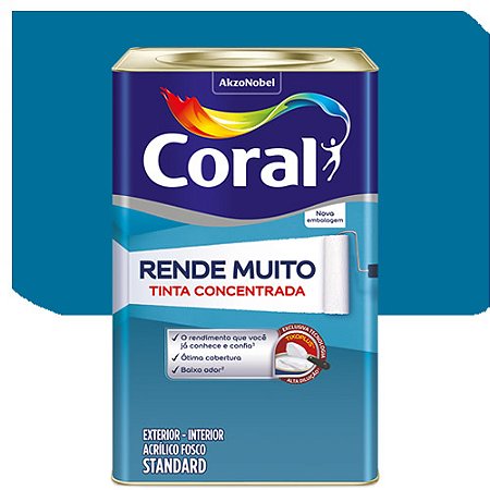 Tinta Acrílica Coral Rende Muito Fosco Azul Profundo 16 Litros