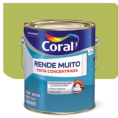 Tinta Acrílica Coral Rende Muito Fosco Verde Limão 3,2  Litros