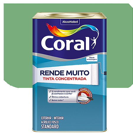 Tinta Acrílica Coral Rende Muito Fosco Verde Angra 16 Litros