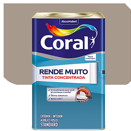 Tinta Acrílica Coral Rende Muito Fosco Madeira Acinzentada 16 Litros