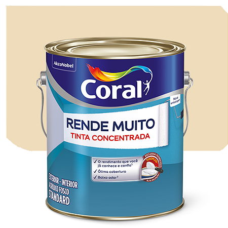 Tinta Acrílica Coral Rende Muito Fosco Marfim 3,2 Litros