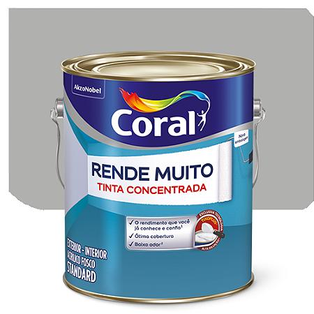 Tinta Acrílica Coral Rende Muito Fosco Tubarão Branco 3,2 Litros