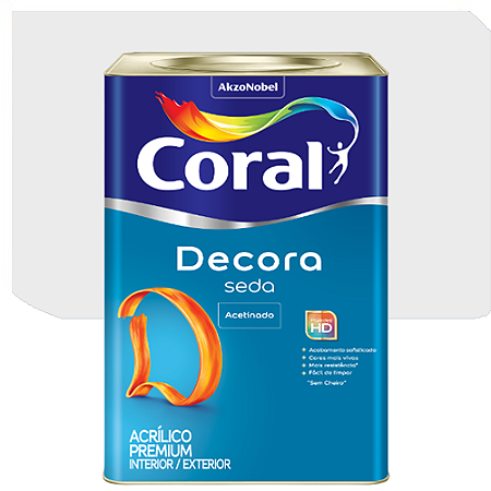 Tinta Acrílica Coral Decora Seda Acetinado Branco 18 Litros