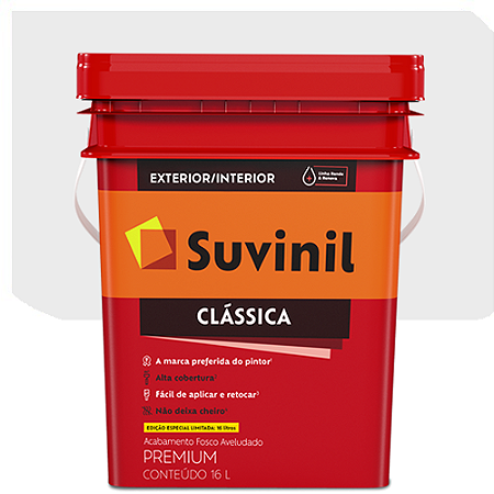 Tinta Látex Suvinil Clássica Fosco Gelo 16 Litros