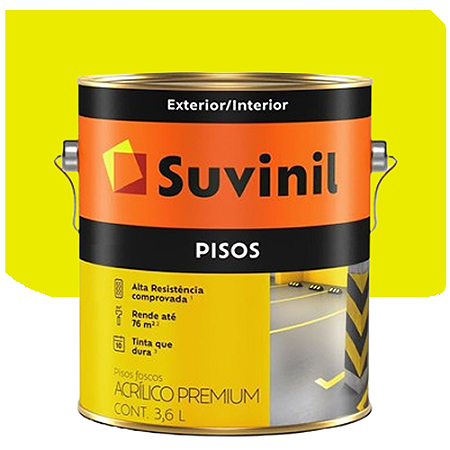 Tinta Piso Suvinil Fosco Amarelo Demarcação 3,6 Litros