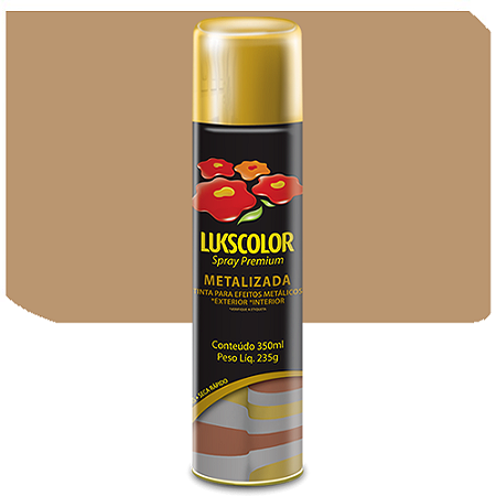 Spray Lukscolor Metalizada Dourado Interior 350 ML