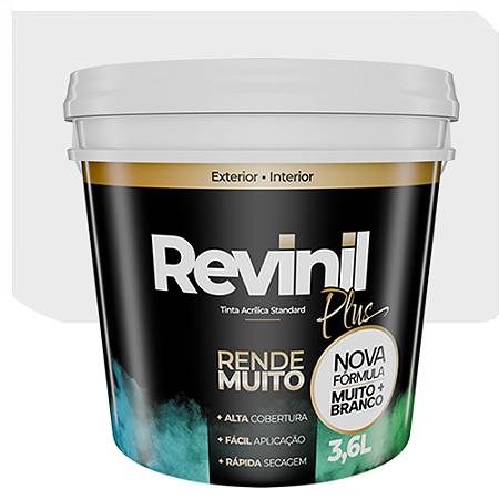 Tinta Acrílica Standard Revinil Rende Muito Mais Branco Neve 3,6 Litros