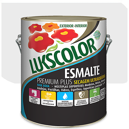 Tinta Esmalte Lukscolor Premium Plus Base Água Fosco Branco 3,6 Litros