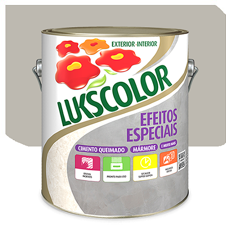 Massa Para Efeito Lukscolor Cimento Queimado Claro 5 KG