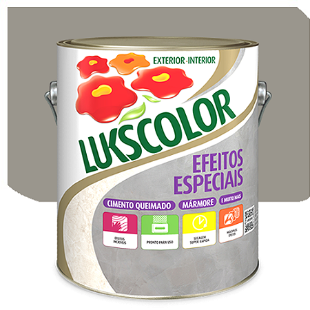 Massa Para Efeito Lukscolor Cimento Queimado Médio  5KG