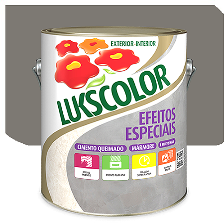 Massa para Efeito Lukscolor Cimento Queimado Escuro 5 KG