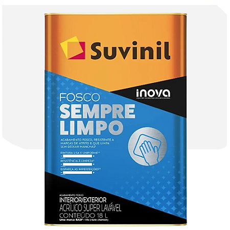 Tinta Acrílica Suvinil Sempre Limpo Fosco Branco Neve 18 Litros