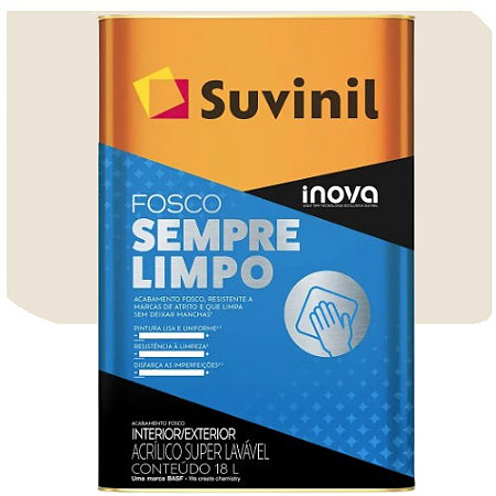 TINTA ACRÍLICA LAVÁVEL SUVINIL SEMPRE LIMPO ALGODÃO EGIPCIO 18L