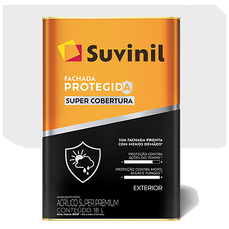 Tinta Acrílica Suvinil Fachada Protegida Super Cobertura Branco Neve 18 Litros