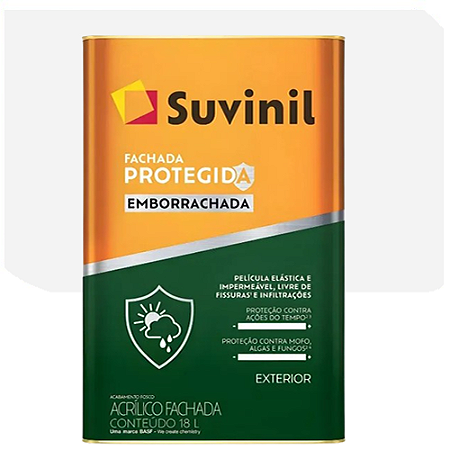 Tinta Suvinil Fachada Protegida Emborrachada Branco Neve 18 Litros