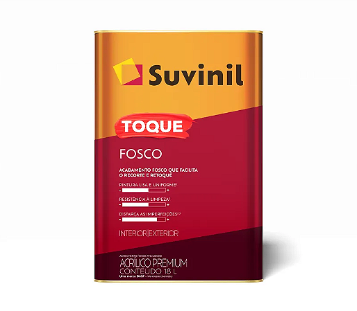 Tinta Acrílica Suvinil Toque Fosco Branco Neve 18 Litros