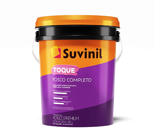 Tinta Acrílica Suvinil Toque Fosco Completo Branco Neve 20L