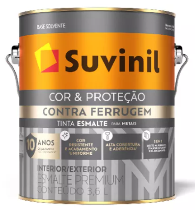 Tinta Esmalte Suvinil Contra Ferrugem Azul Del Rey 3,6L