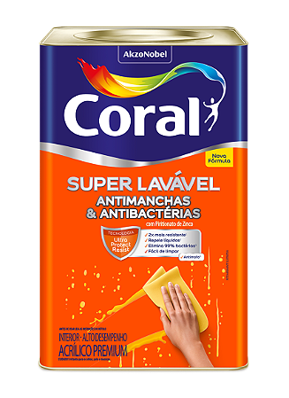 TINTA ACRÍLICA CORAL SUPER LAVÁVEL BRANCO GELO 18 LITROS