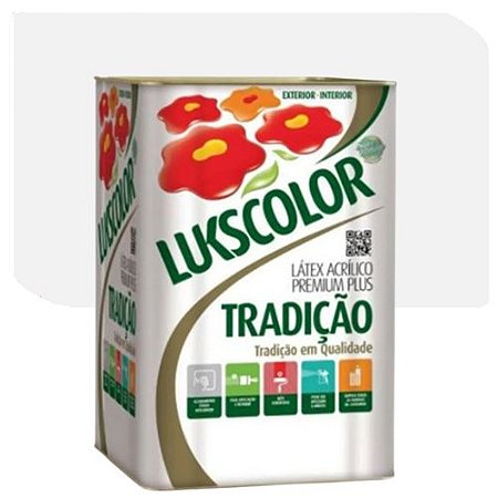 Tinta Látex Acrílica Lukscolor Tradição Fosco Branco 18 Litros