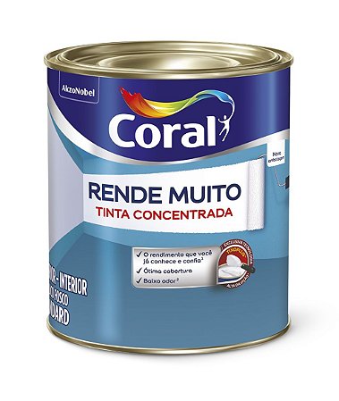 Tinta Acrílica Coral Rende Muito Fosco Branco 0,9 Litros