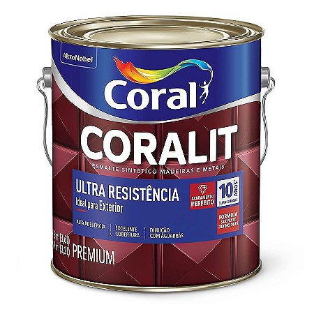 Tinta Esmalte Coral Coralit Ultra Resistência Brilhante Branco 3,6 Litros