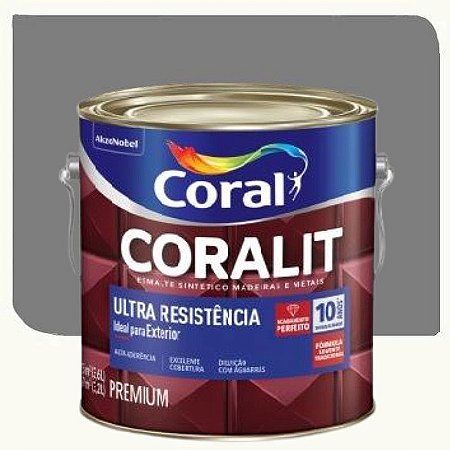 Tinta Esmalte Coral Ultra Resistência Cinza Médio 3,6L